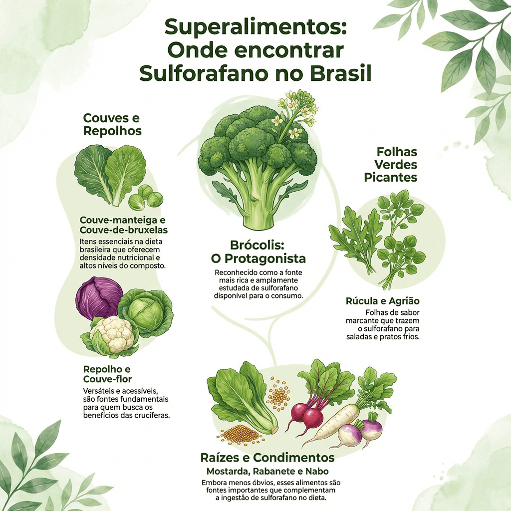 Principais fontes de sulforafano facilmente encontradas no Brasil